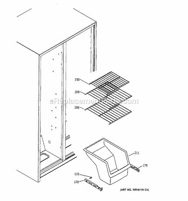 GE GSS20IEPKBB Refrigerator Freezer Shelves Diagram