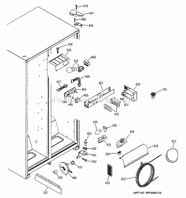 GE GSS22JEMCWW Refrigerator Fresh Food Section Diagram