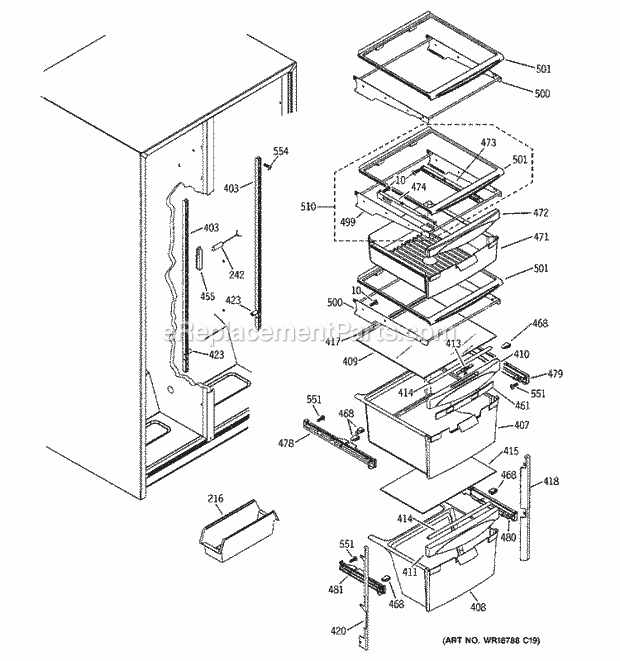 GE GSS22WGPBBB Refrigerator Page L Diagram