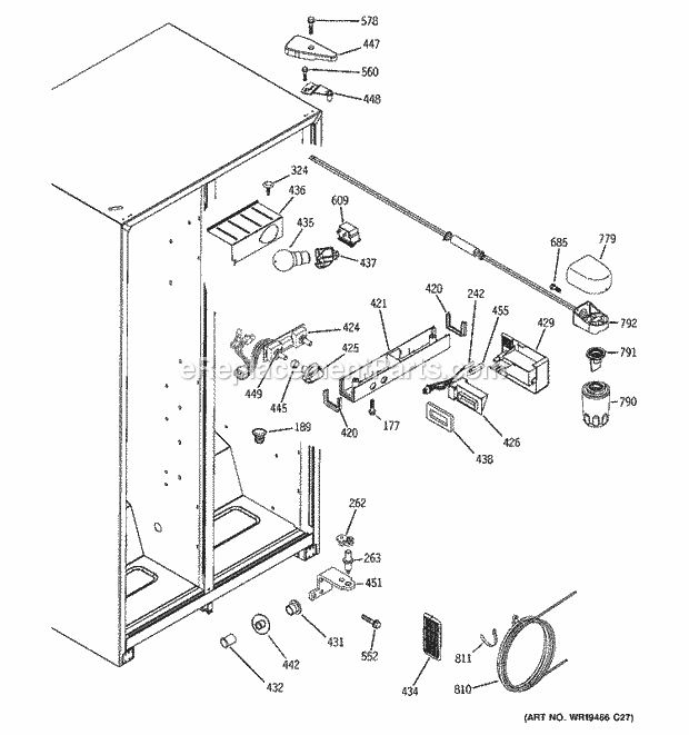 GE GSS25IFPHBB Refrigerator Fresh Food Section Diagram