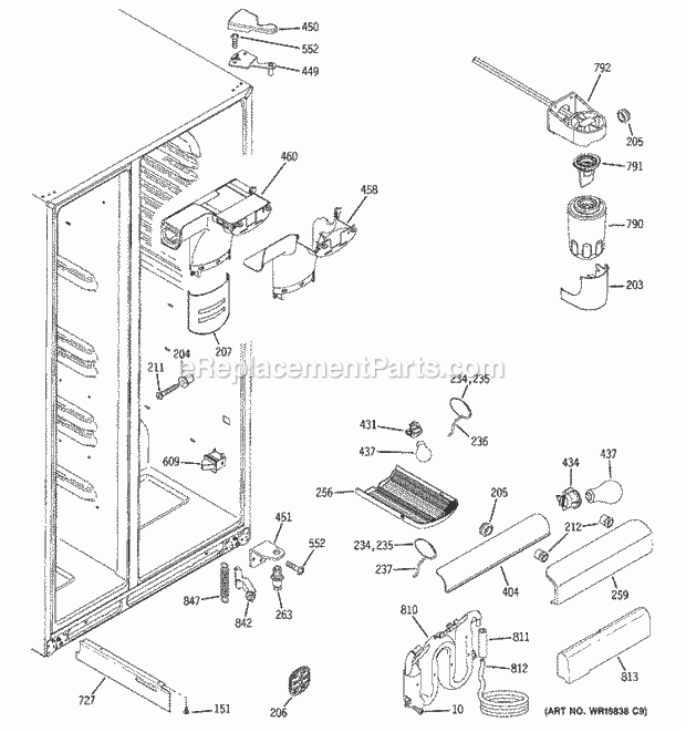 GE GSS25KSTASS Refrigerator Fresh Food Section Diagram