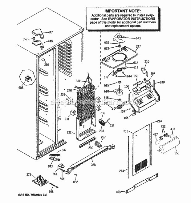 GE GSS25LSWJSS Freezer Section Diagram