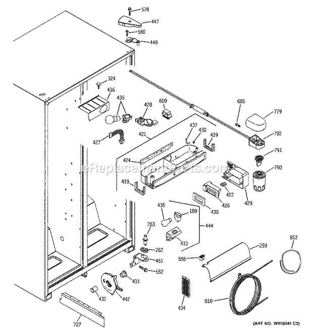 GE GSS25SGPASS Refrigerator Fresh Food Section Diagram