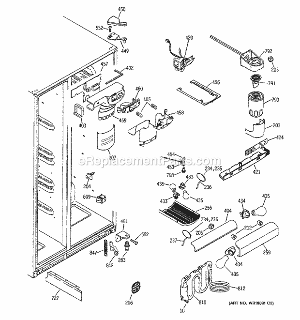 GE GSS25TGMEBB Refrigerator Fresh Food Section Diagram