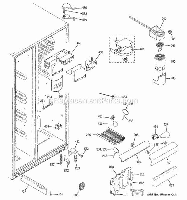 GE GSS25WGTABB Refrigerator Fresh Food Section Diagram