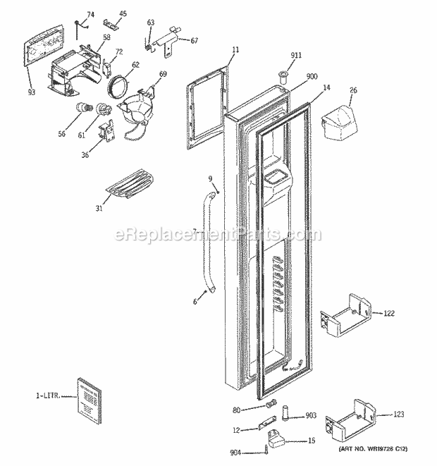 GE GSS26KHWASS Refrigerator W Series Freezer Door Diagram