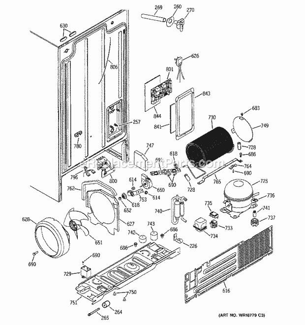 GE GST20IEMACC Refrigerator Sealed System & Mother Board Diagram