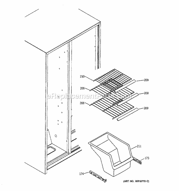 GE GST20IEMACC Refrigerator Freezer Shelves Diagram