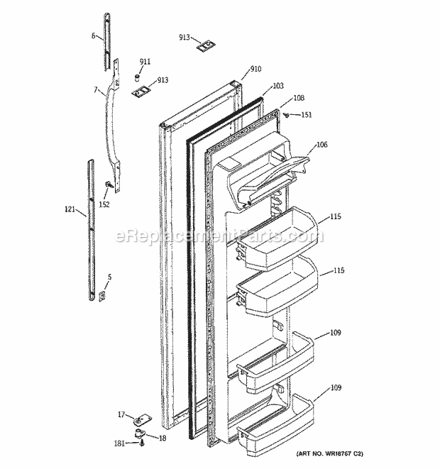 GE GST20IEMACC Refrigerator Page H Diagram