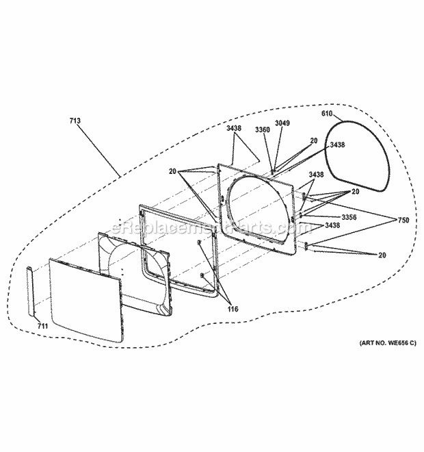 GE GTDS815ED0MC Door Assembly Diagram