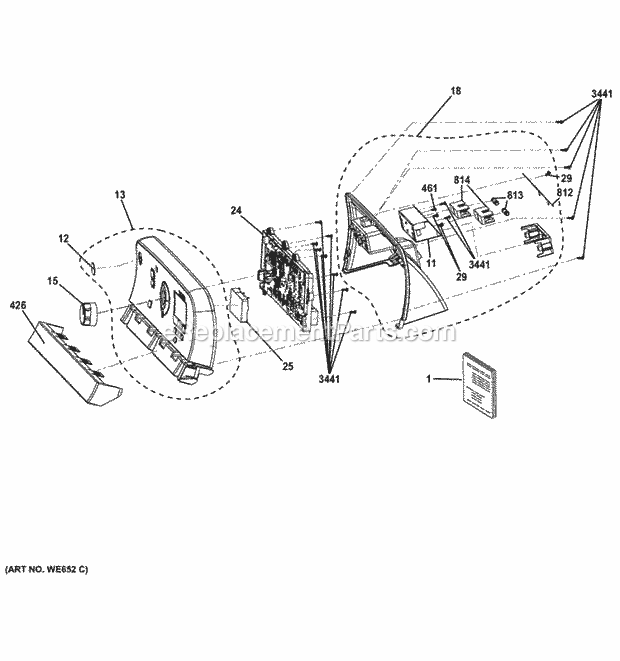 GE GTDS855GD0MC Control Panel Diagram