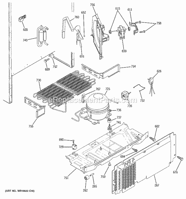 GE GTH18JBRVRWW Refrigerator Unit Parts Diagram