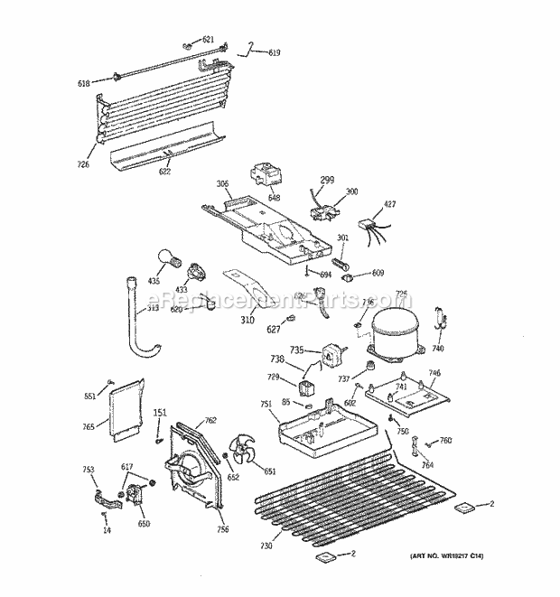 GE GTR18ABRERWW Refrigerator Unit Parts Diagram