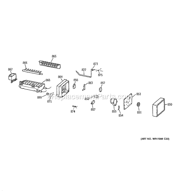 GE GTS18DCPMRBB Refrigerator Ice Maker Diagram