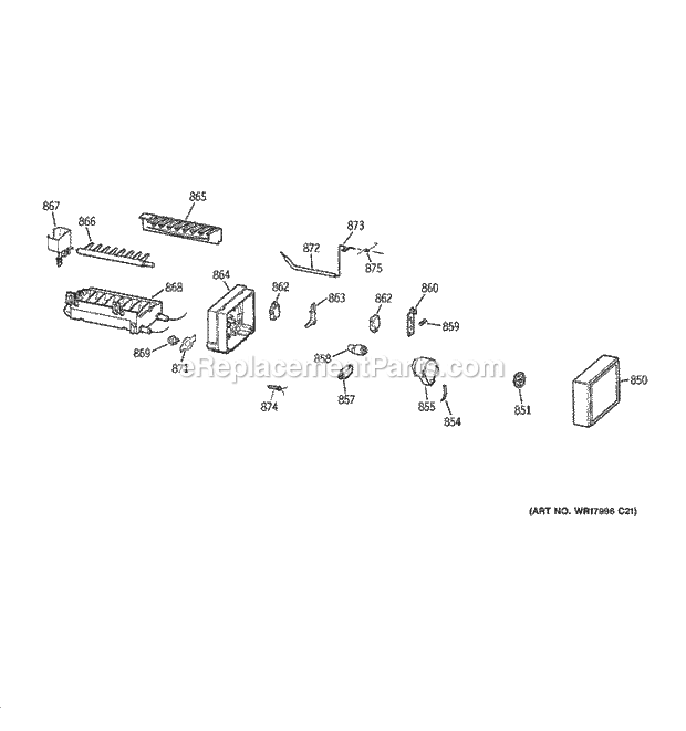 GE GTS18HCMERWW Refrigerator Ice Maker Diagram