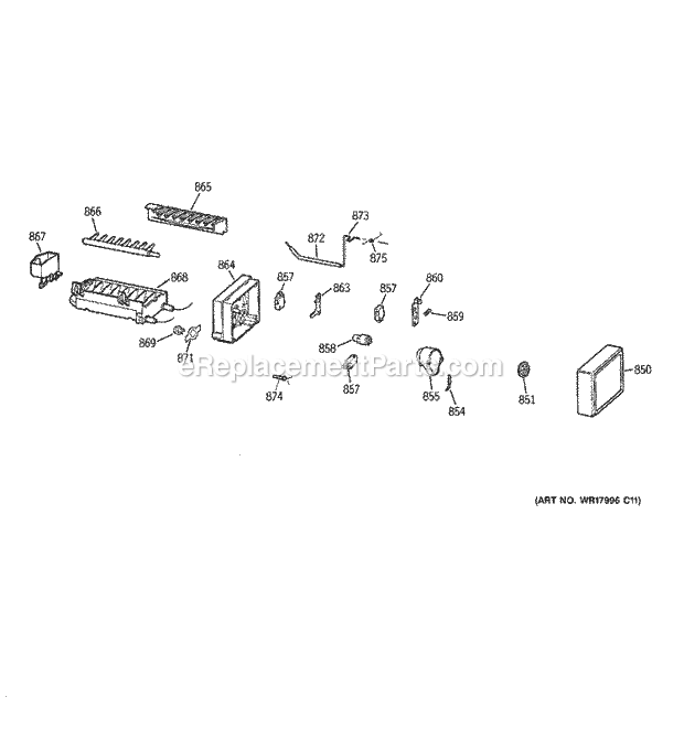 GE GTS18HCMFRWW Refrigerator Ice Maker Diagram