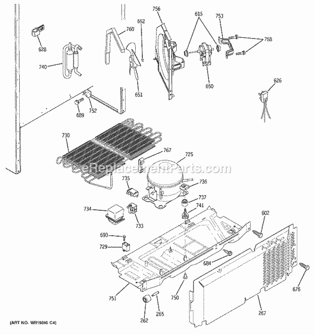 GE GTS18KBPLRWW Refrigerator Unit Parts Diagram