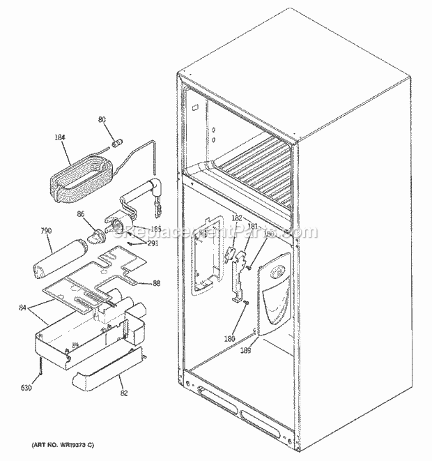 GE GTS18SHSLRSS Refrigerator Water Filtration & Dispenser Diagram