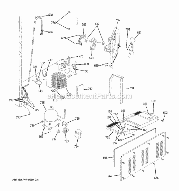 GE GTS18TCSBBB Refrigerator Unit Parts Diagram