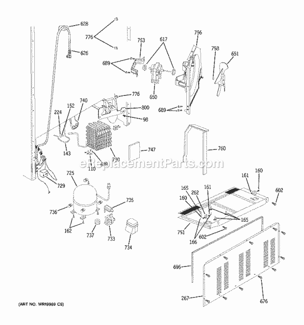 GE GTS18TCSBWW Refrigerator Unit Parts Diagram