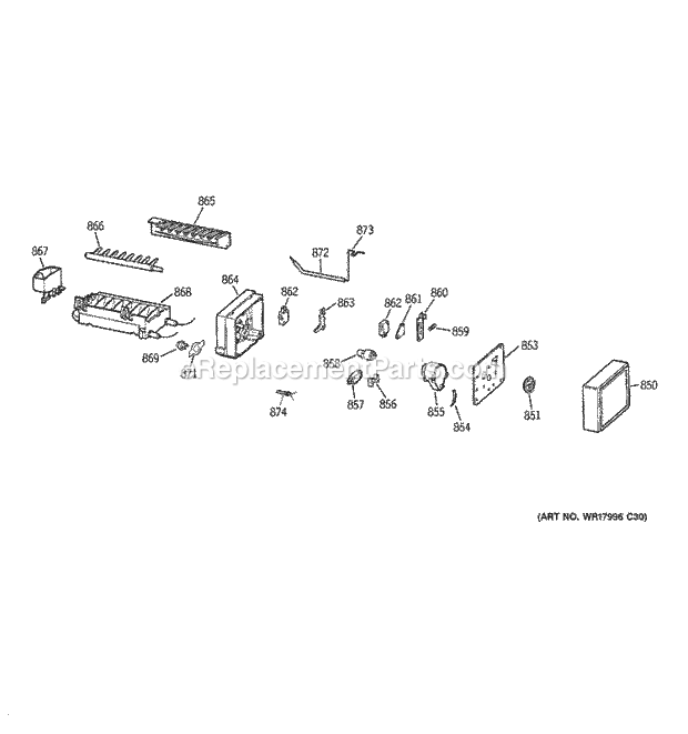 GE GTS18XCSARWW Refrigerator Ice Maker Diagram