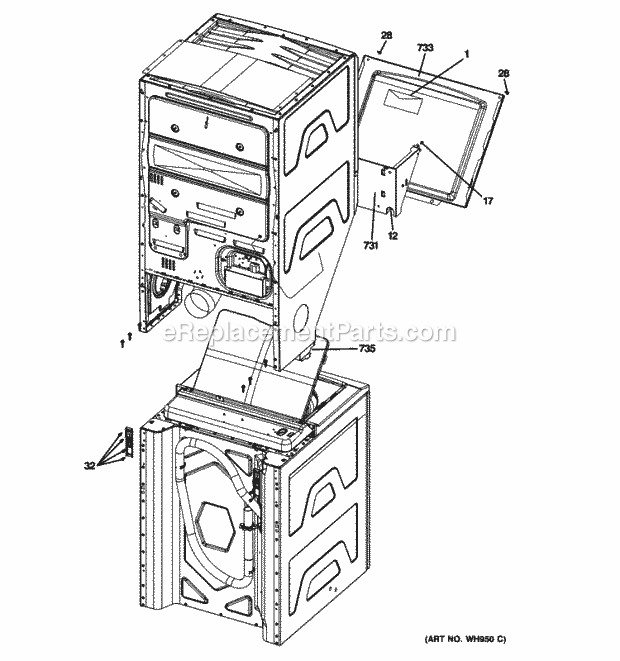GE GTUP240GM0WW Cabinet (3) Diagram