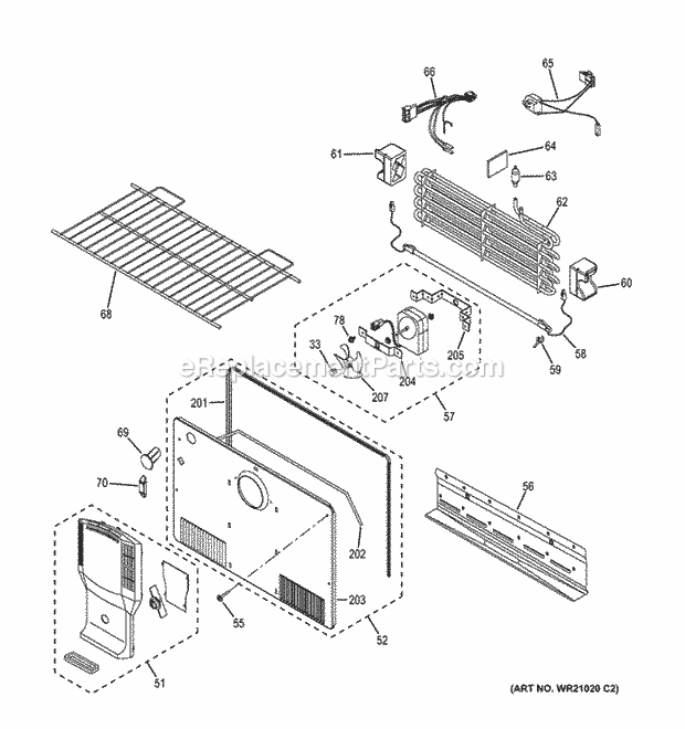 GE GTZ21GCEASS Freezer Section Diagram