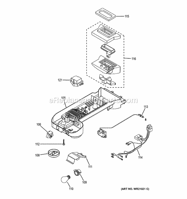 GE GTZ21GCEASS Fresh Food Section Diagram