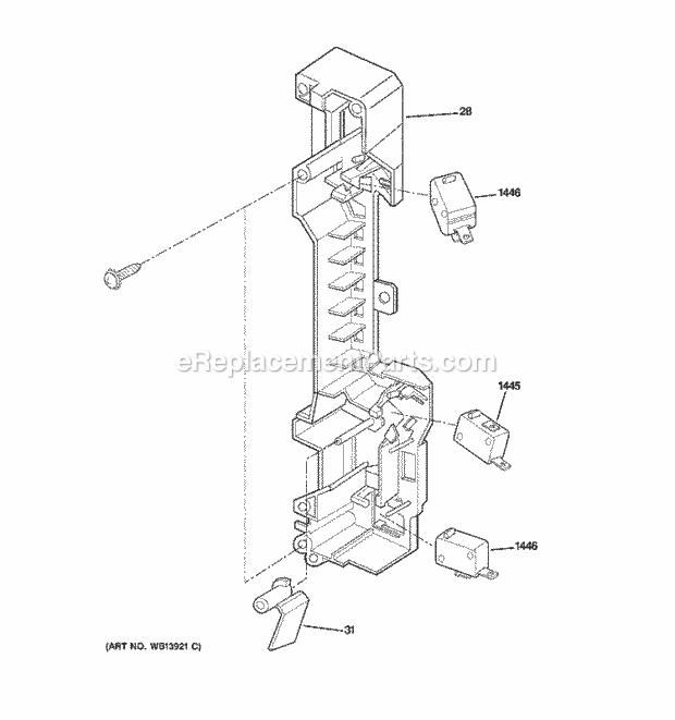 GE HVM1540LM1CS Counter Top Microwave Latch Board Parts Diagram