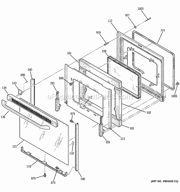 GE JB400SP7SS Door Diagram