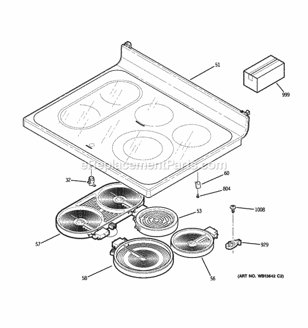 GE JB840SP3SS Cooktop Diagram