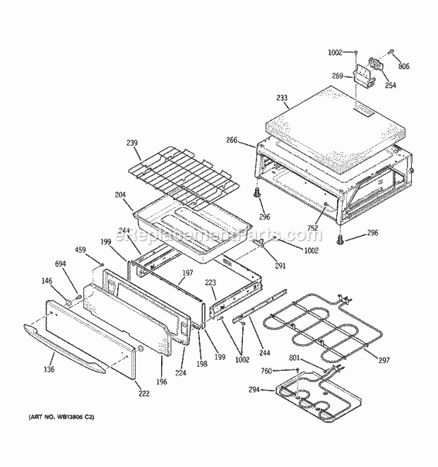 GE JB968SL1SS Electric Range Warming Drawer Diagram