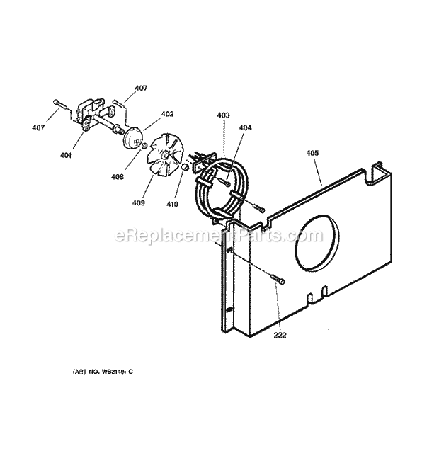 GE JB970SB1SS Electric Range Fan Assembly Diagram