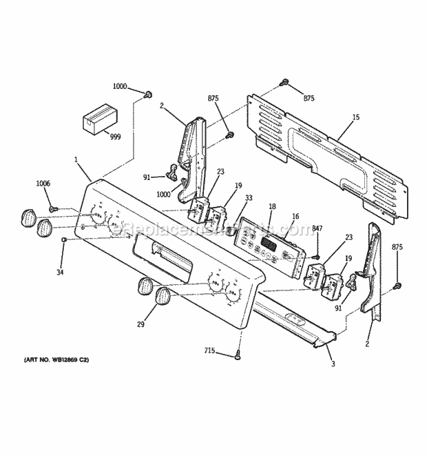 GE JBP23DR1BB Control Panel Diagram