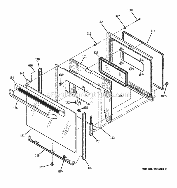 GE JBP23DR1BB Door Diagram