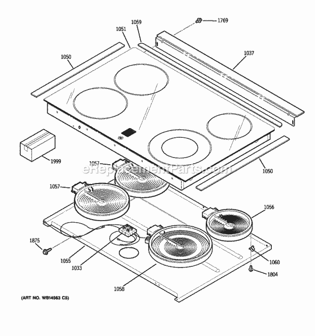 GE JCSP42DN1BB Cooktop Diagram