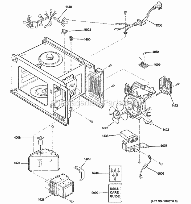 GE JE1860SH04 Counter Top Microwave Interior Parts (1) Diagram