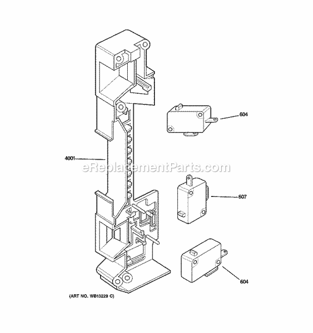 GE JEB1860DM1CC Microwave Latch Board Parts Diagram