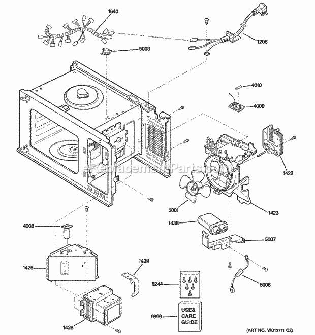 GE JEB1860DM1WW Microwave Interior Parts (1) Diagram