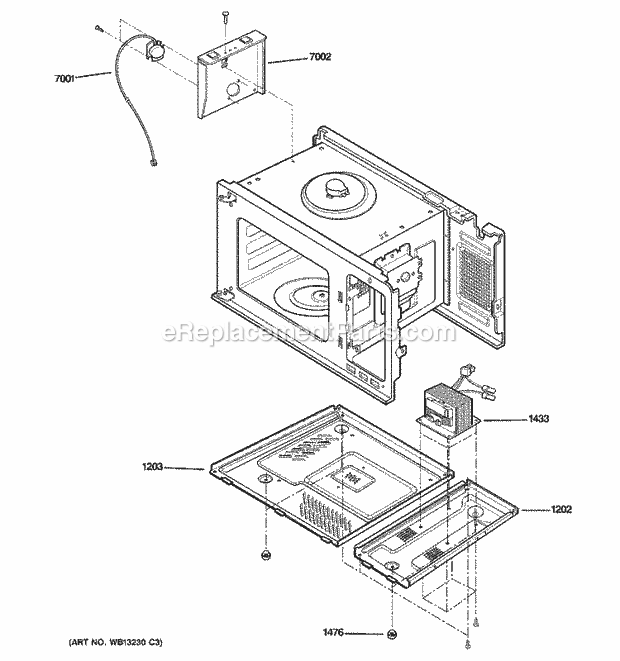 GE JEB1860DM1WW Microwave Interior Parts (2) Diagram