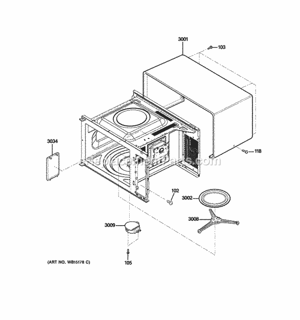 GE JES1451DS1WW Oven Cavity Parts Diagram