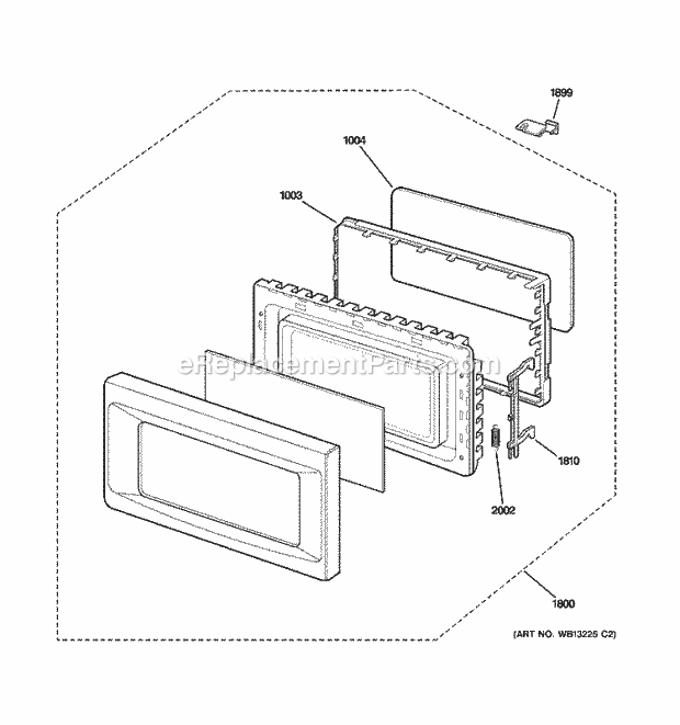 GE JES1451WJ01 Counter Top Microwave Door Parts Diagram