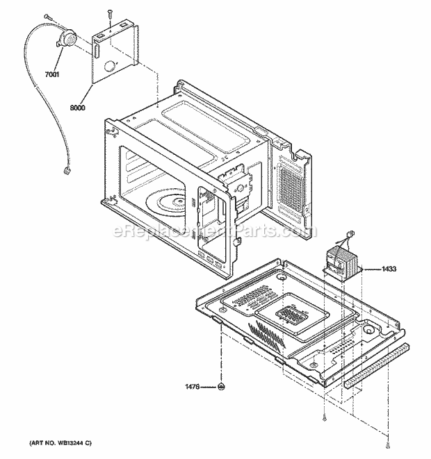 GE JES1451WJ01 Counter Top Microwave Installation Parts Diagram