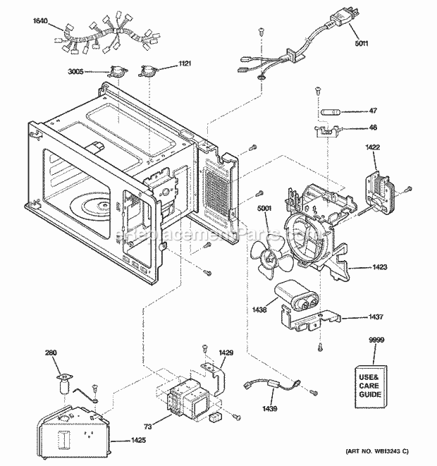 GE JES1451WJ01 Counter Top Microwave Interior Parts Diagram