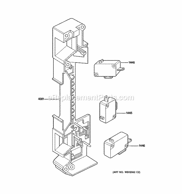 GE JES1451WJ01 Counter Top Microwave Latch Board Parts Diagram