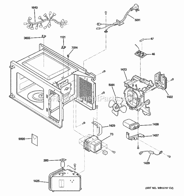 GE JES1651SJ02 Counter Top Microwave Interior Parts (1) Diagram