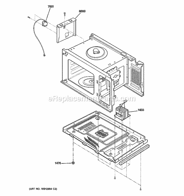 GE JES1651SJ02 Counter Top Microwave Interior Parts (2) Diagram