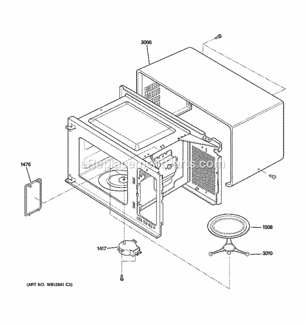 GE JES1651SJ02 Counter Top Microwave Oven Cavity Diagram