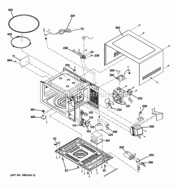 GE JES1651SR1SS Oven Cavity Parts Diagram