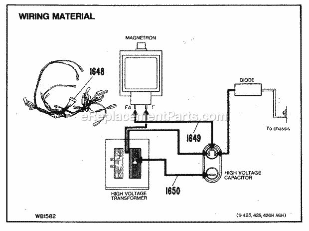 GE JET342HV01 Counter Top Microwave Wiring Material Diagram
